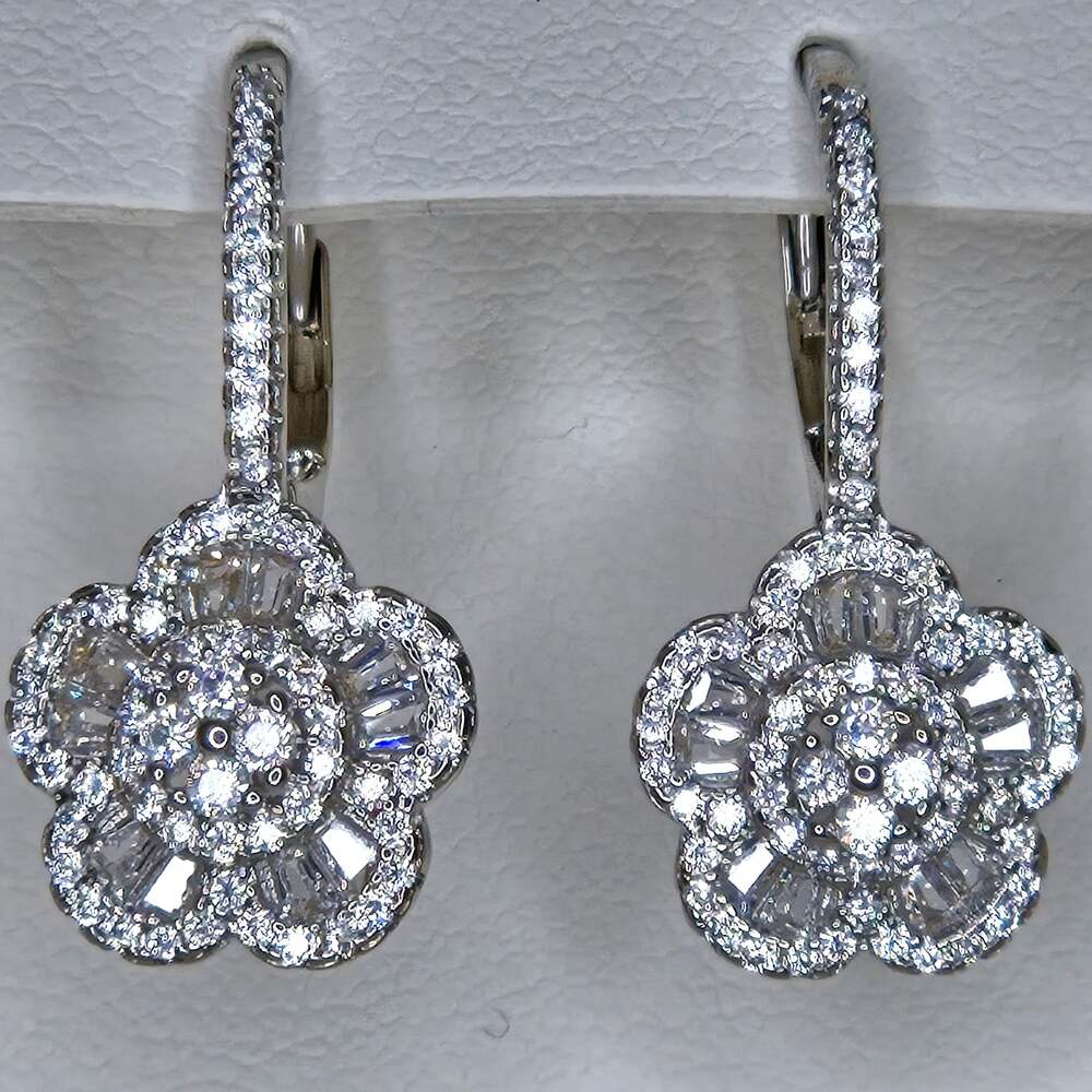 Giorgio di Vicenza Floral Drop Earrings Fine Silver Plated
